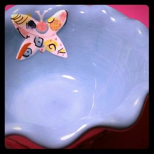 Butterfly, ceramic Bowl, embossed.